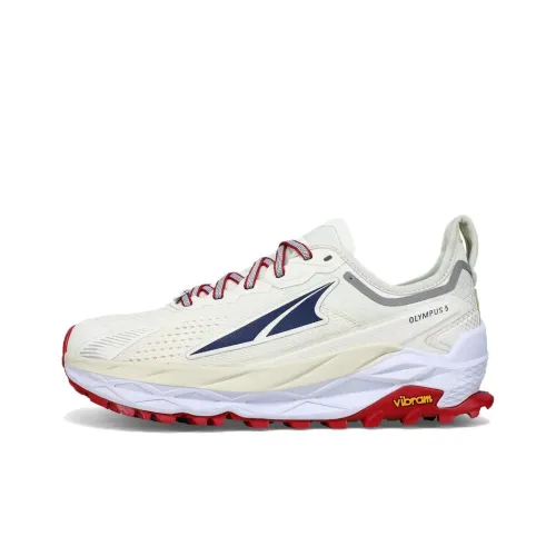 Altra Olympus 5 Амортизаторы Slip-resistant устойчивые к истиранию Низкий топ Беговые кроссовки Женские Бежевый Белый Красный