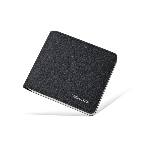 WilliamPOLO Canvas Wallet Standard Men's Black Blue WilliamPOLO Холст Кошелек Стандартный Мужской Черный Синий