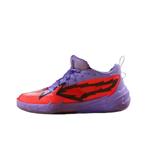 PUMA Scoot 1 PE Устойчивый к истиранию Дышащие Низкие Баскетбольные Кроссовки Мужские Фуксия