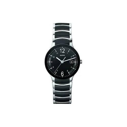 RADO Кварцевый механизм Женские часы 38 мм Черный циферблат Корпус из нержавеющей стали Керамика Ремешок из нержавеющей стали