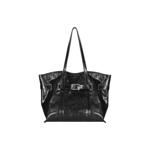 OMTO Сумка из коровьей кожи Спилок Сумка для покупок Сумка через плечо Женская Цвет Эбеновое дерево Соус Серый