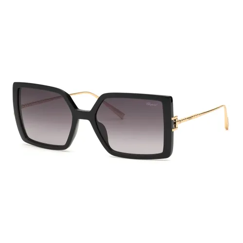 CHOPARD Титан Bio Ацетат Волокно Пластина Нерегулярная форма Солнцезащитные очки Женские Черный