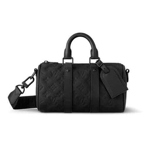 LOUIS VUITTON Keepall Коровья кожа Сумка через плечо Сумка через плечо Мужская Черная