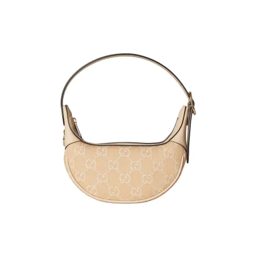 GUCCI Ophidia Denim Leather Trim Mini Women's Light Beige