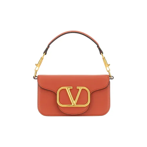 Valentino Locò Телячья кожа Одно плечо Сумка Маленькая Женская Оранжевая Красная