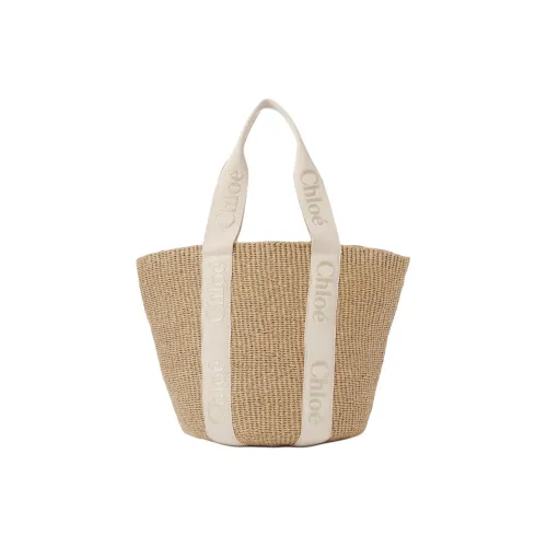 Chloe Woody Бумага и Люрекс Ремешок Сумка Одно Плечо Большая Женская Золотая