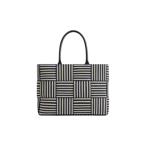 Bottega Veneta Arco Хлопок Тоут Сумка Сумка для покупок Сумка среднего размера Мужская Морской синий Белый Черный