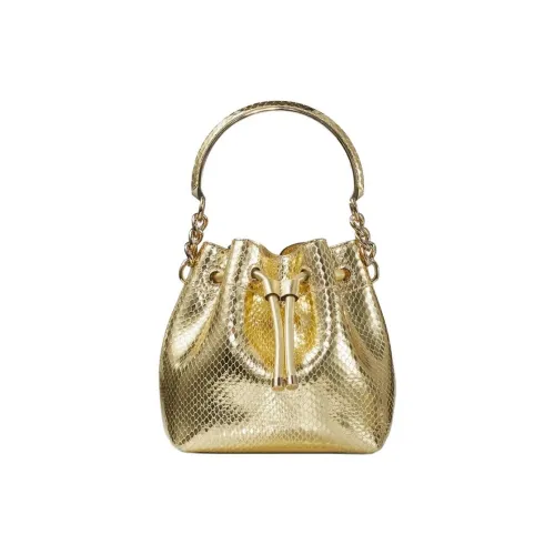 Jimmy Choo Кожа Ведрообразная Сумка Маленькая Женская Золотая