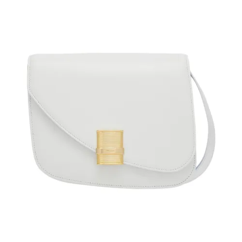 FERRAGAMO Коровья кожа Сумка через плечо Средняя Женская Белая и Небесно-голубая