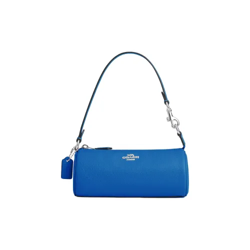 COACH Nolita Утонченная сумка из галечной кожи сумка через плечо женская серебряная и ярко-синяя