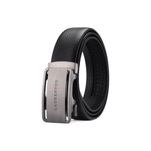 Old Man's Head Универсальный Минималистичный Дизайн Повседневный Стиль Текстурированный Автоматическая Застежка Ремни из Коровьей Кожи Мужской Черный