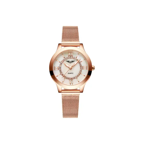 GUANQIN Кварцевый механизм ремешок из нержавеющей стали женские часы белый циферблат