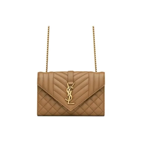 SAINT LAURENT Овчина Конверт Сумка Сумка через плечо Маленькая Женская Сумка Темная Пробка
