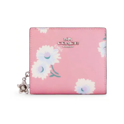 COACH Кожа Клатч Картхолдер Кошелек Женские Розовый