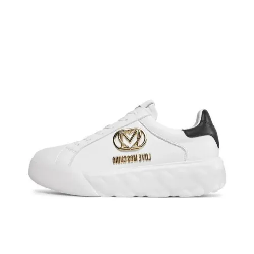 LOVE MOSCHINO Устойчивые к истиранию низкие кеды для скейтбординга Женские Белый Черный