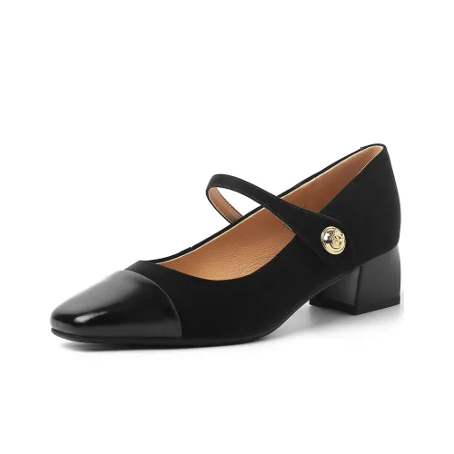 ReneChristine Грубый каблук Туфли Мэри Джейн 4CM Женские