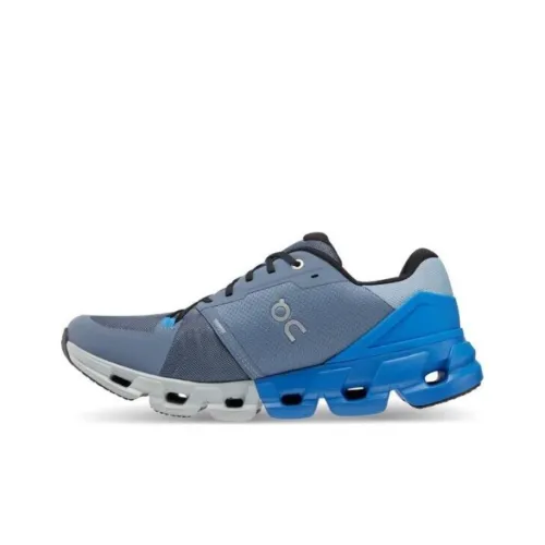 On Cloudflow 4 Амортизаторы Slip-resistant Низкий Топ Беговые кроссовки Мужские Серый Синий