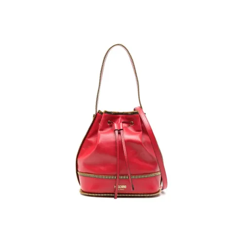 MOSCHINO Телячья кожа Ведрообразная сумка Стандартная Женская Красная