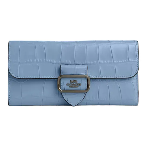 COACH Morgan Крокодил Тисненая кожа Клатч Мелочь Кошелек Кошелек Маленький Женские Бронза с Васильковый синий