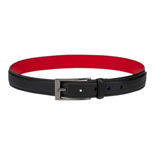 CL LUBOTING Текстурированный Украшение Шпилька Кожаные ремни Мужской Черный Ширина 3 см