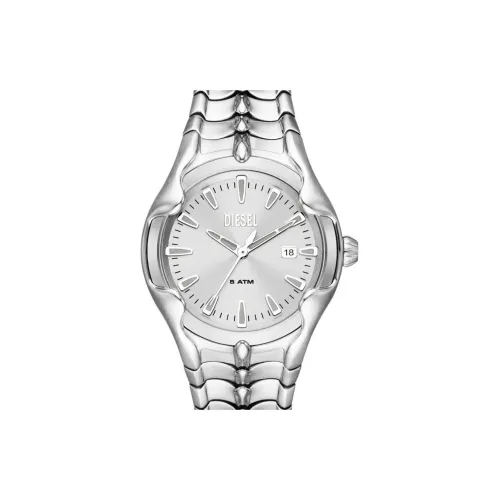 DIESEL Кварцевый механизм Мужские часы 44 мм Серебряный