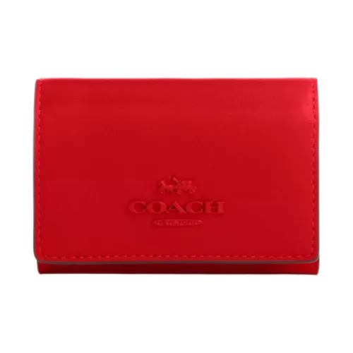 COACH Micro Calfskin Wallet Mini Women's Silver Bright POPPY