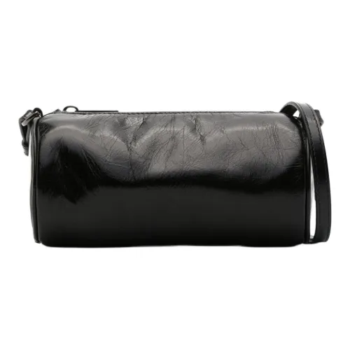 Off Белый Телячья кожа Портативный Сумка через плечо Маленькая Женская Черная