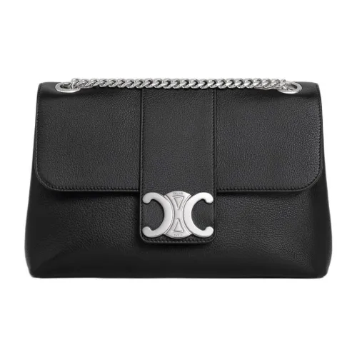 CELINE Victoire Коровья кожа Сумка через плечо Сумка на плечо Женская Черная