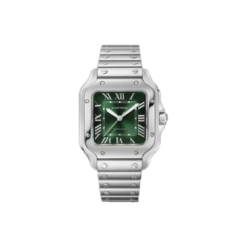 CARTIER Автоматический Механический Механизм Мужские Часы SANTOS DE 35,1мм*35,1мм Зеленые
