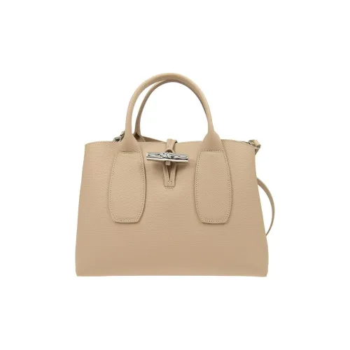 LONGCHAMP Roseau Коровья кожа Big Сумка Сумка через плечо Средний Женская Песочно-серый