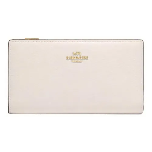 COACH Slim Wallet Кожа Клатч Кошелек Маленький Женская Белый