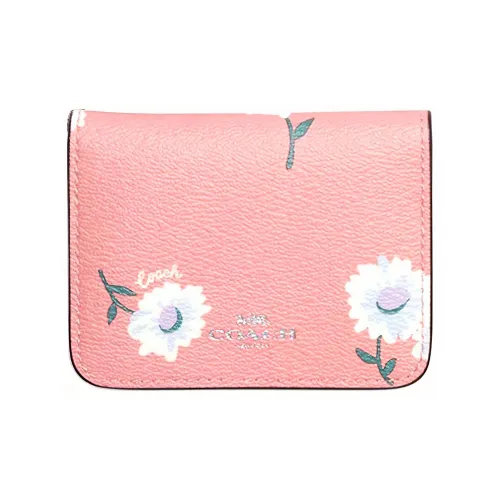 COACH Кожа Держатель для карт кошелек Женские Розовый