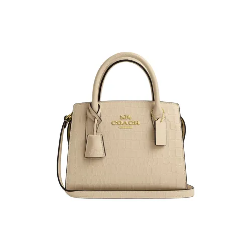 COACH Кожа Сумка через плечо Сумка Маленькая Женская Золотая с Айвори