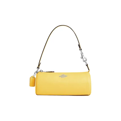 COACH Nolita Утонченная Галечная Кожа Сумка Сумка через плечо Маленькая Женская Серебряная и Винтажная Желтая