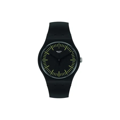 SWATCH Monthly Drops Series Кварцевый механизм Унисекс Часы 47,4 мм Черный циферблат Пластиковый корпус Часы Силиконовый ремешок