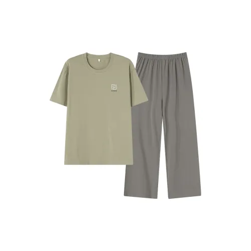 Pretty Lady Весенний и Осенний Комплект Пижам Мужской Хаки