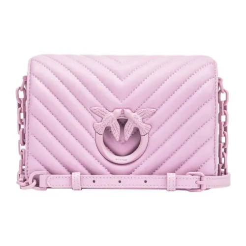 PINKO Click series Овчина Сумка через плечо Мини Женская Розовая