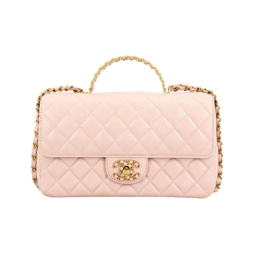 CHANEL Classic Flap CF Sheepskin Flap Bag Crossbody Bag Small Women's Cherry Blossom Pink
