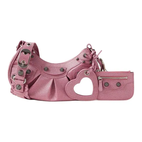 Balenciaga Le Cagole Холст Одно Плечо Ручная Сумка Сумка через плечо Мини Женская Розовая