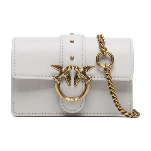 PINKO GRAIN LEATHER Сумка через плечо Сумка на плечо Маленькая женская Серый