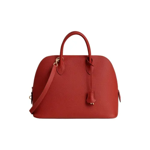 HERMES Bolide Epsom Телячья кожа Bowling Сумка Сумка через плечо Сумка Женская 5Q Rouge Venitien