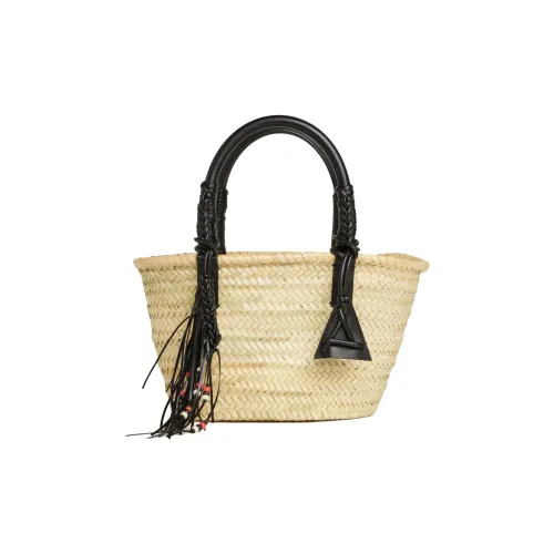 Alanui Сумка-тоут с пальмовым листом сумка для покупок маленькая сумка женская натуральный черный