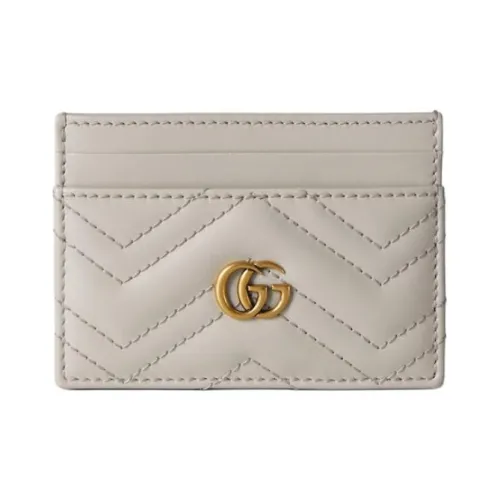 GUCCI GG Marmont Кожа Держатель для карт Женские Светлый Бежевый