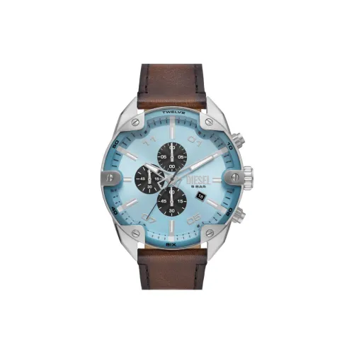 DIESEL Кварцевый механизм Мужские часы 49 мм Синий