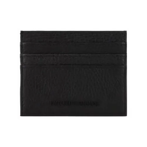 EMPORIO ARMANI Телячья кожа Держатель для карт кошелек Мужской Черный