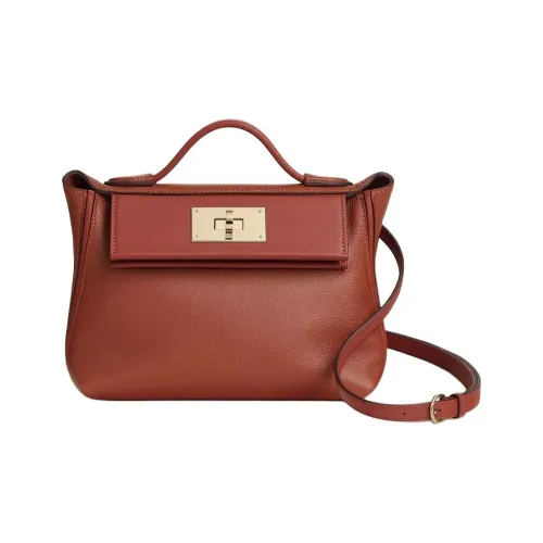 HERMES 24 24 Evercolor Swift Телячья кожа Сумка Сумка через плечо Мини Женская Медный Красный