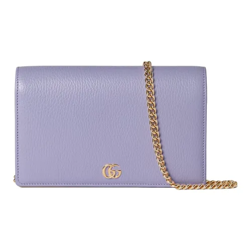 GUCCI GG Marmont Кожа Сумка через плечо Мини Женская Светло-фиолетовая