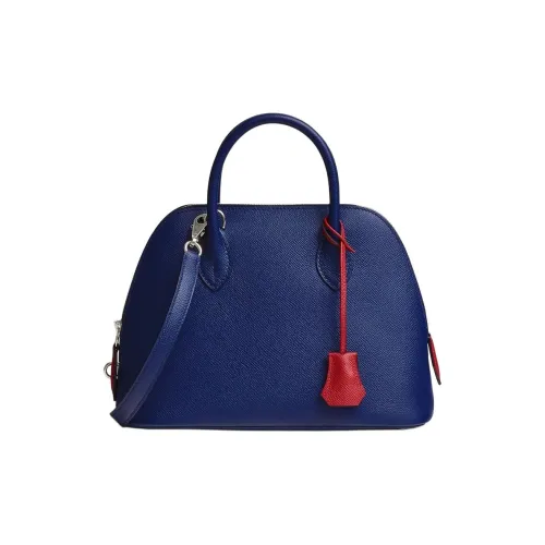 HERMES Bolide Epsom Телячья кожа Bowling Сумка Сумка через плечо Сумка для женщин Темно-синий и Красный