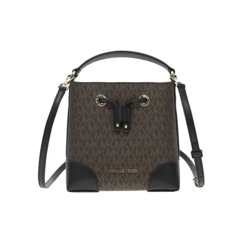 MICHAEL KORS Mercer PVC Ведрообразная Сумка Сумка через плечо Сумка Маленькая Женская Коричневая и Черная