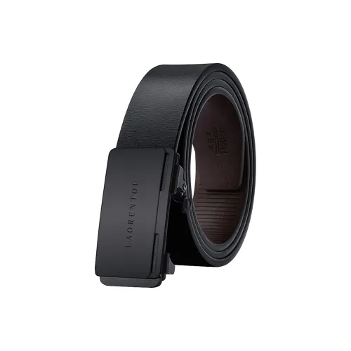 Old Man's Head Бизнес Улучшенный Touch Однотонный Уникальный Дизайн Автоматическая Застежка Ремни из Коровьей Кожи Мужской 3,3 см